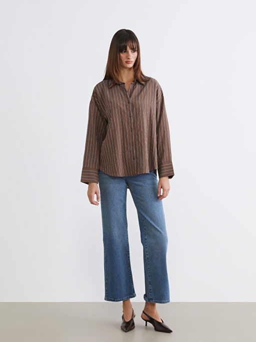 ?izgili Oversize Kad?n G?mlek