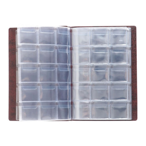 Альбом для монет 125×185 мм Calligrata, на 240 монет, ячейка 35×35 мм, 16 листов, обложка искусственная кожа, коричневый