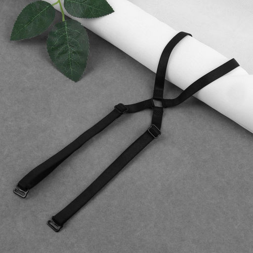 Цена за 3 шт. Бретели текстильные, крестообразные, 1 см, цвет чёрный - Арт узор фото 3