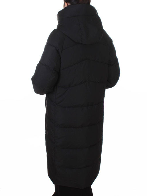 8855 BLACK Пальто зимнее женское (200 гр. холлофайбер)