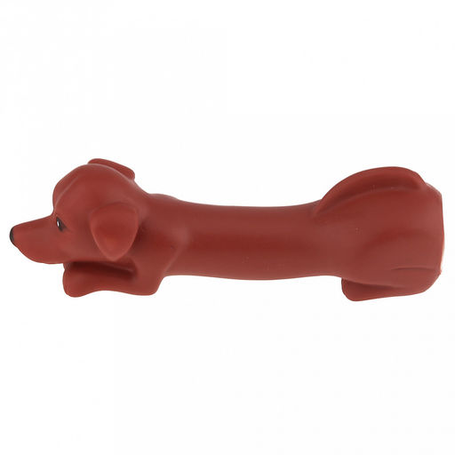 Игрушка для собаки Такса 17,5х4,5х5см, с пищалкой, ПВХ, цвета микс (коричневый, бежевый, белый/черный), Пэт тойс (Pet toys) (Китай)  фото 4