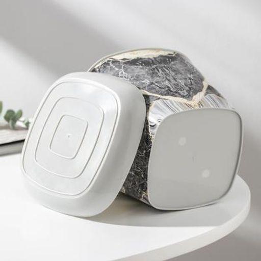 Кашпо квадратное 1,3л Мрамор с поддоном (светло-серый) 38113150 Виолет - Violet фото 5