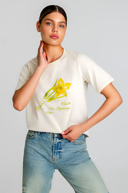 Арт. 31165 Футболка женская  44-52 (5 шт) Цвет:светло-молочныйй