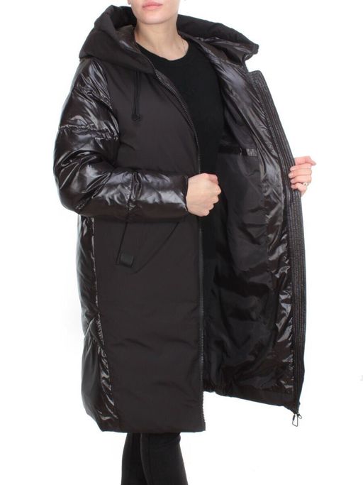 2235 BLACK Пальто женское зимнее AKIDSEFRS (200 гр. холлофайбера) - Fashion фото 8