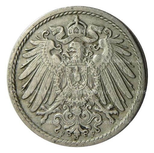 5 пфеннигов 1908 года F Германия