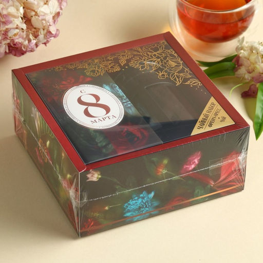 Подарочный набор С 8 марта: чай чёрный со вкусом мяты 100 г, френч-пресс - Фабрика счастья фото 7