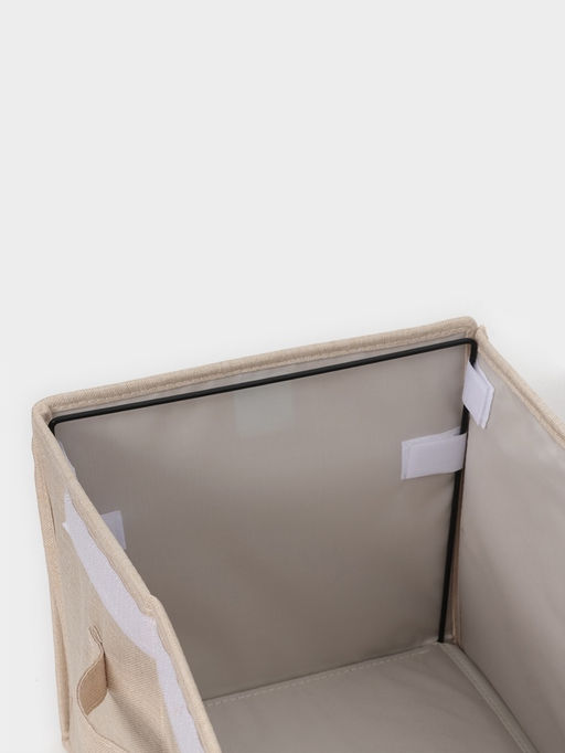 Короб стеллажный с крышкой LaDо́m, 38×26×24 см, бежевый, материал батист
