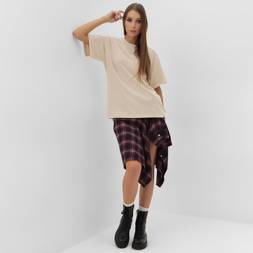 Футболка из вареного хлопка женская Mist Icon, размер S, молочная