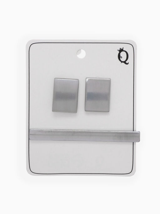 Набор мужской Запонки + Зажим для галстука классика, цвет серебро