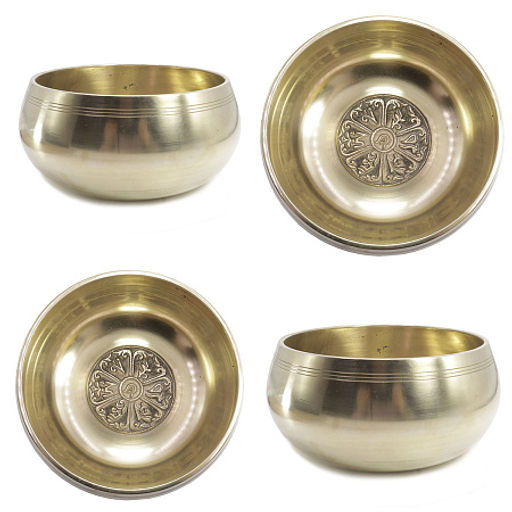 Чаша поющая Gold с барельефом 7металлов 601г-800г Для восстановления ауры d-11cм h-6см ХРУПКОЕ