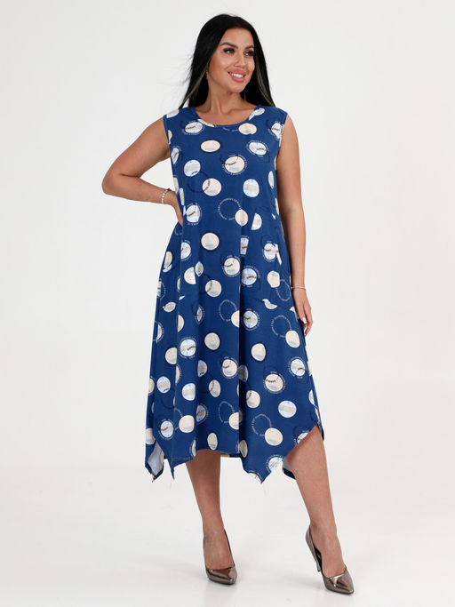 ПЛ-494 ПЛАТЬЕ ЖЕНСКОЕ (Синий) - А-дина фото 3