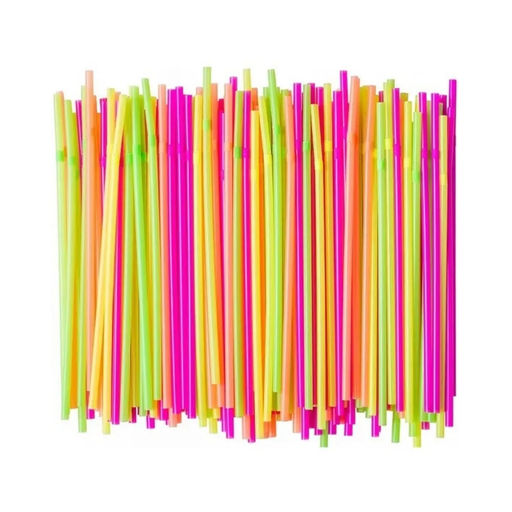 Набор трубочек д/коктейля 5 мм*21 см неоновые/полосатые с гофрой,100 шт арт: KGT013P,KGT012P (3 631|