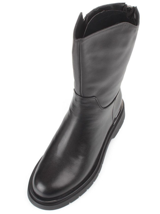 Z4228M BLACK Полусапоги зимние женские (натуральная кожа, натуральный мех) - Фабричный китай фото 5