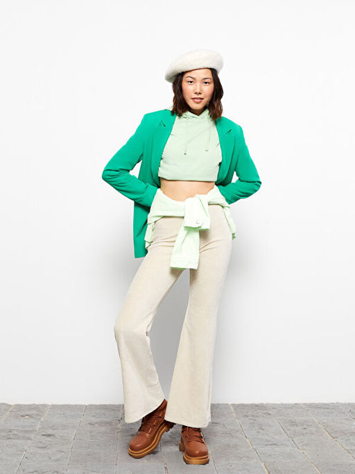 Kad?n Standart Fit D?z Pantolon