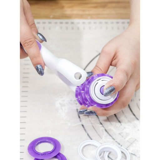 Валик для нарезки теста Доляна Лепота, 12,5?3?19 см, 4 насадки, цвет белый  фото 8