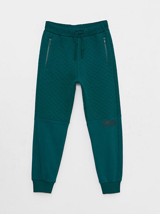 Beli Lastikli Bask?l? Erkek ?ocuk Jogger E?ofman Alt?