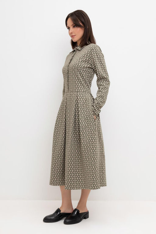 ЕВТ 5055/оливковый серый,ромбики платье жен