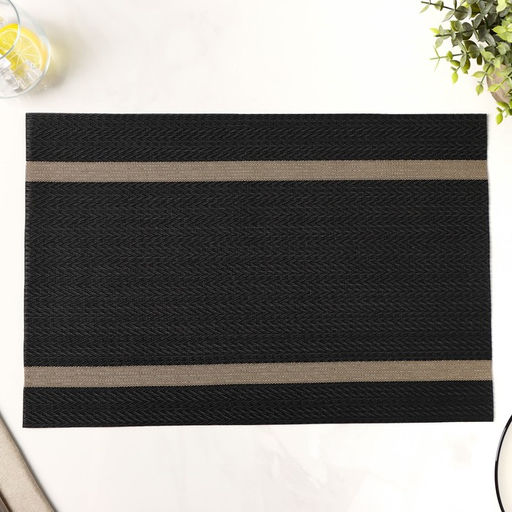 Цена за 12 шт. Салфетка сервировочная на стол Рона, 4530 см, цвет чёрный - Simaland фото 2