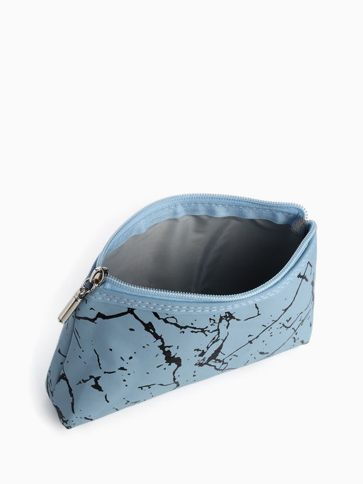 Набор простых косметичек на молниях 2 в 1, с рисунком, голубой