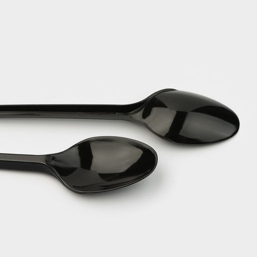 Цена за 100 шт. Ложка одноразовая «Стандарт», пластик, 12.5 см, чайная, чёрная