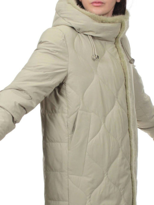 310 OLIVE Пальто зимнее стеганое женское (200 гр. холлофайбер, натуральная норка) - Fashion фото 3