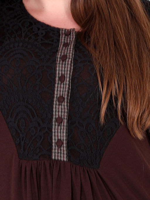 Платье больших размеров коричневое - Almond фото 4