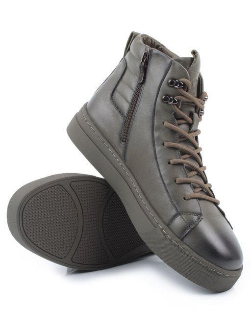 05-X30302A-70 KHAKI Ботинки демисезонные мужские (натуральная кожа,байка)