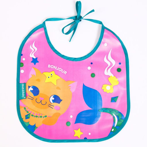 Нагрудник для кормления M&B «ТРЕНД. Лапочки» непромокаемый на завязках, МИКС