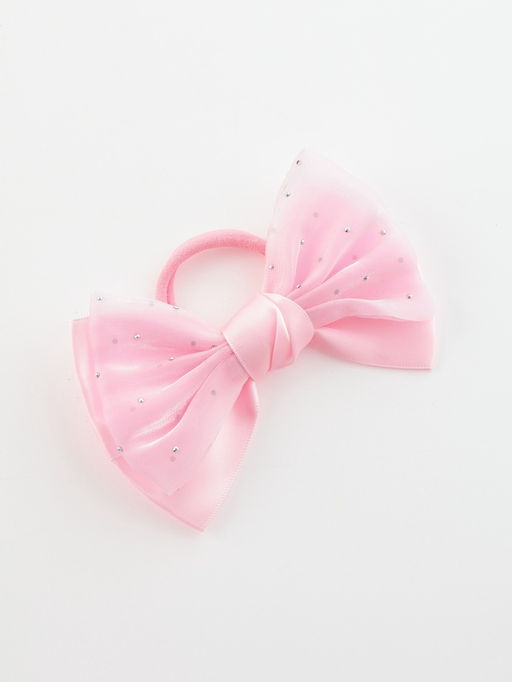 Цена за 6 шт. Бант для волос на резинке «Школьница. Стиль», блеск, 11 см, розовый