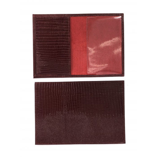 Обложка для паспорта Croco-П-405 (5 кред карт) натуральная кожа бордо игуана (78) 265093