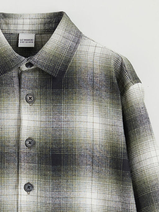 Uzun Kollu Ekose Erkek ?ocuk G?mlek