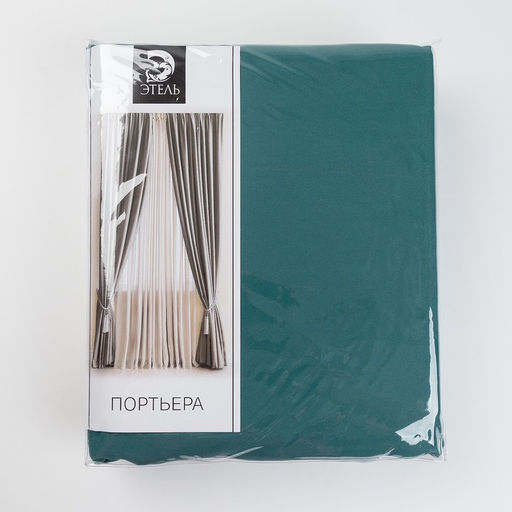 Штора блэкаут портьерная «Этель», 270×300 см, изумрудная