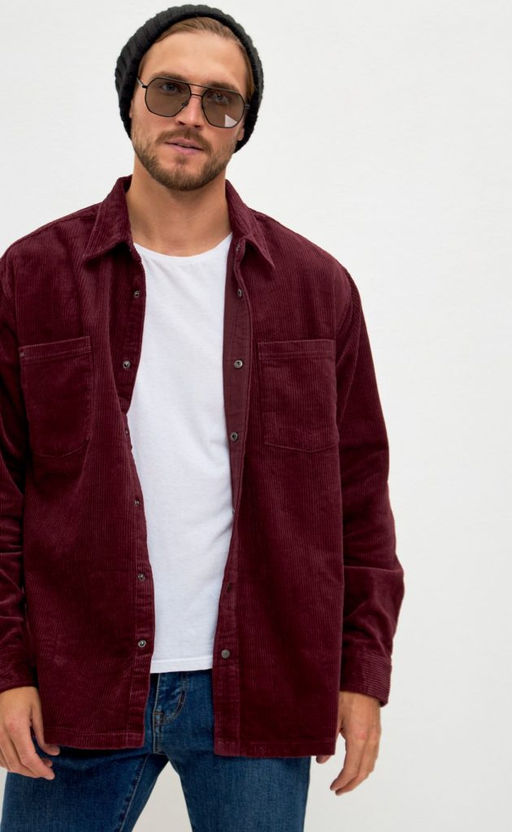 Рубашка вельвет F221-0470 bordo - Fine joyce фото 10