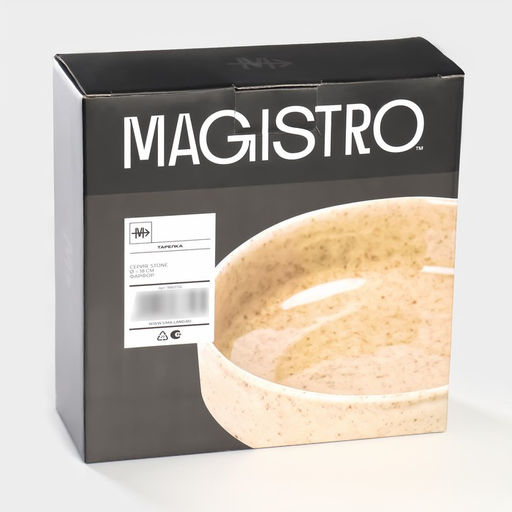 Тарелка глубокая Magistro Stone, d=18 см, фарфор, бежевая  фото 6