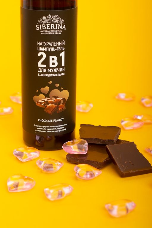 Шампунь-гель 2 в 1 для мужчин Chocolate playboy с афродизиаками SIBERINA