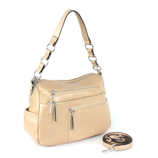 Сумка женская натуральная кожа GU 2033-7795, 2отд, плеч/ремень, бежевый SALE 254575 - Adelia фото 6