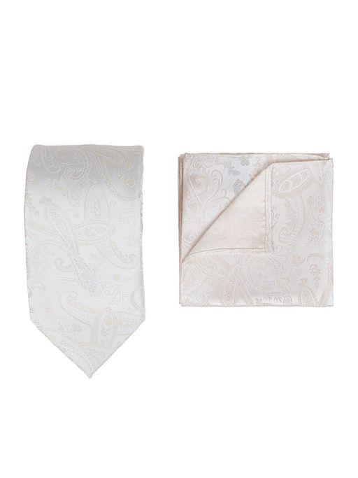 Галстук мужской с платком CARPENTER Carpenter-poly 8-айвори 304.1.09  фото 3