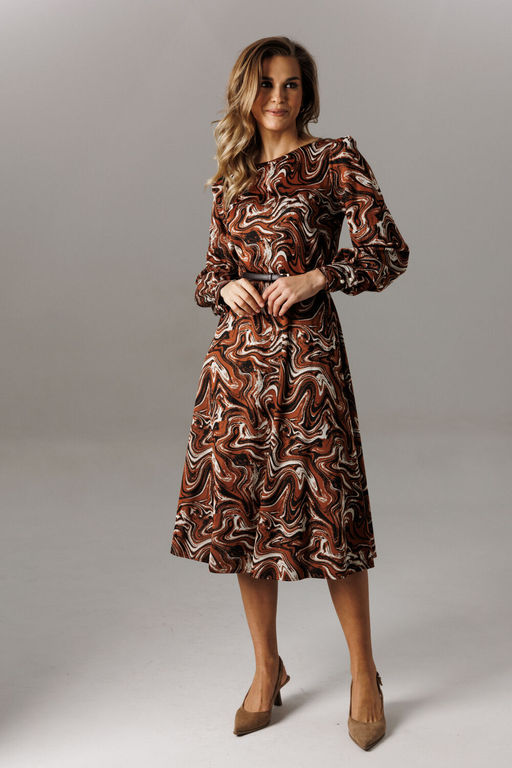 Платье Lars Style 1194 принт шоколадно-молочный