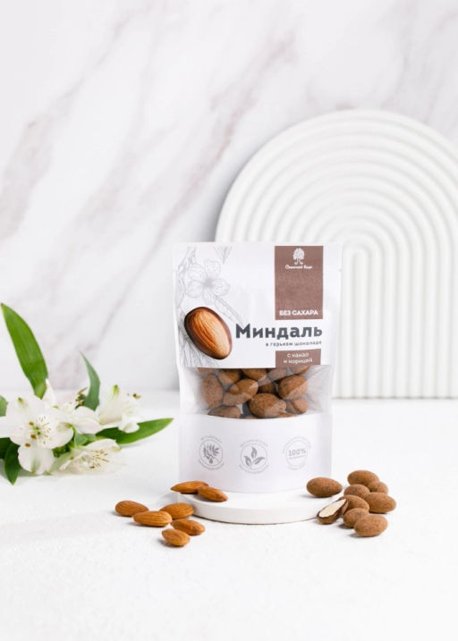 ? Миндаль в горьком шоколаде без сахара с корицей, 60 г - Сибирский кедр фото 13