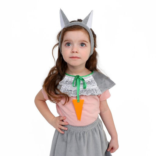 Карнавальный костюм Зая серая, плюш, рост 98-128 см