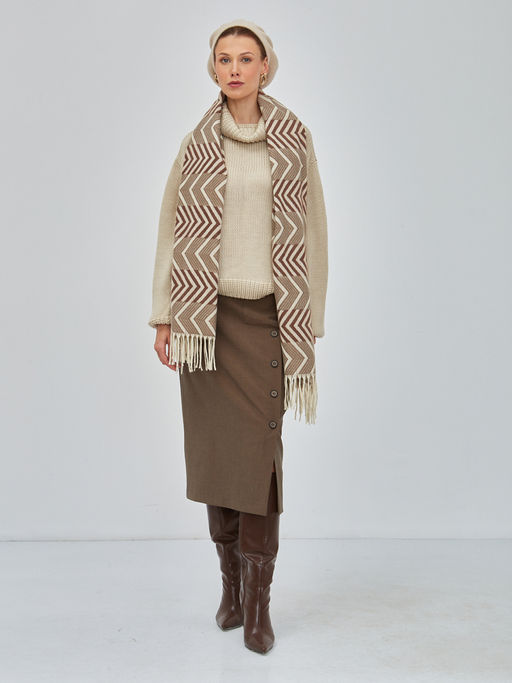 В составе шерсть и кашемир! теплый двусторонний палантин - Tantino фото 2