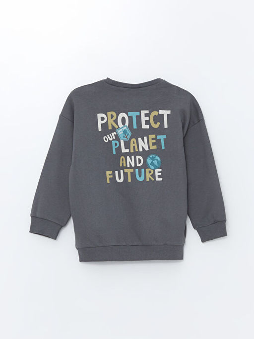 Bisiklet Yaka Bask?l? Uzun Kollu Erkek Bebek Sweatshirt - Waikiki фото 3