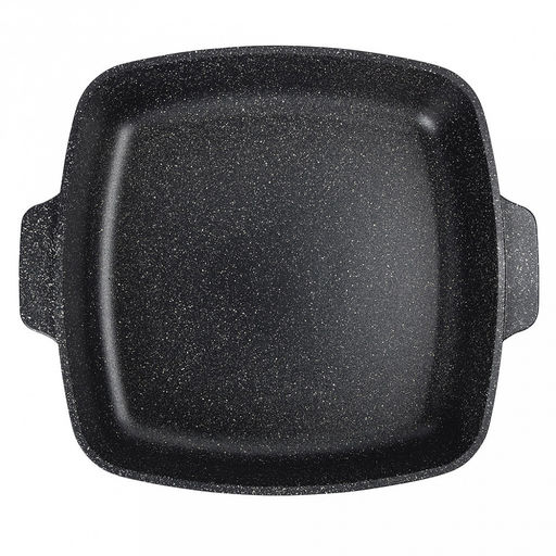 Противень с антипригарным покрытием 28х28х7см "Гранит", s0,4см, литые ручки, подарочная упаковка (Россия)