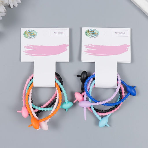 Цена за 5 шт. Основа для брелока силикон Хомут МИКС 21 см - Арт узор фото 2