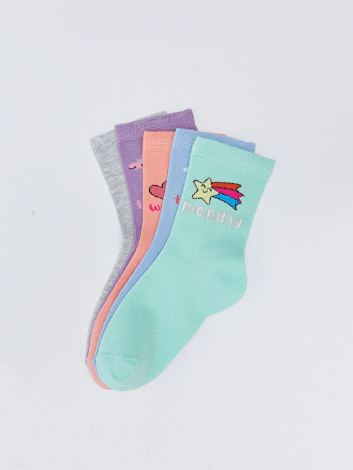 Desenli K?z ?ocuk Soket ?orap 5li - Waikiki фото 2