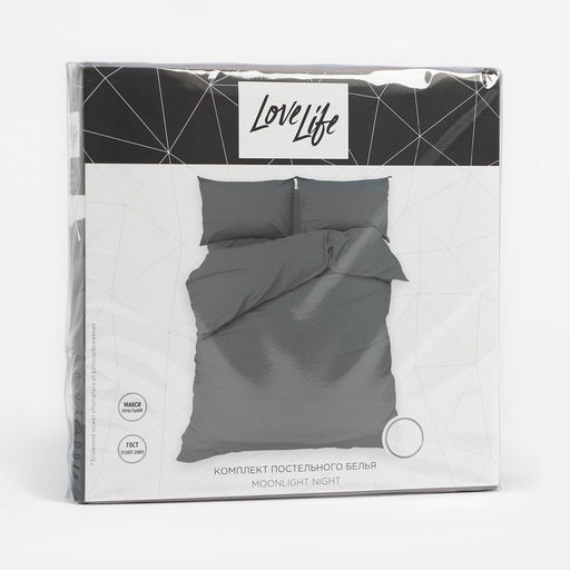 Постельное бельё LoveLife евро Moonlight night 200х215 см, 225х240 см, 50х70 3 см-2 шт, микрофибра 85 гр  фото 7