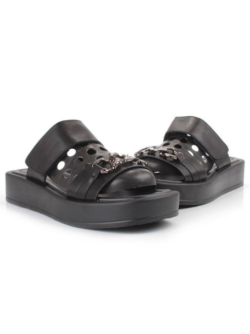 08-PEAG16-2 BLACK Босоножки женские (натуральная кожа)