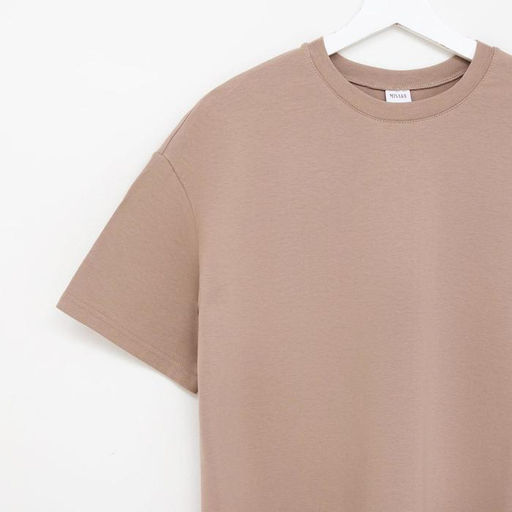 Футболка женская MINAKU OVERSIZE FIT, коричневая, размер 50
