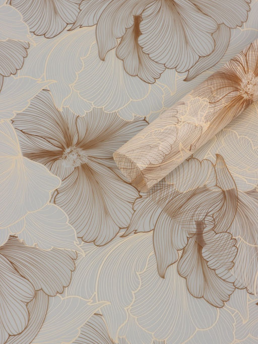 Цена за 20 шт. Пленка для цветов и букетов «Акварельный эскиз», матовая, бежевый, 57×57 см