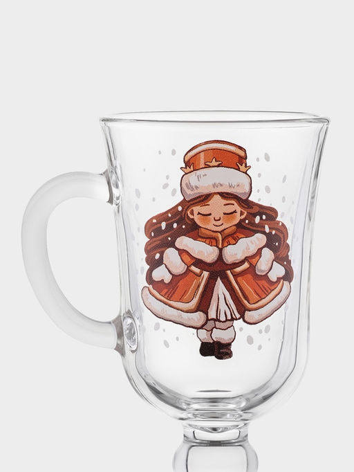 Цена за 12 шт. Кружка Глинтвейн. Новогодние игрушки, 250 мл, стекло, рисунок МИКС